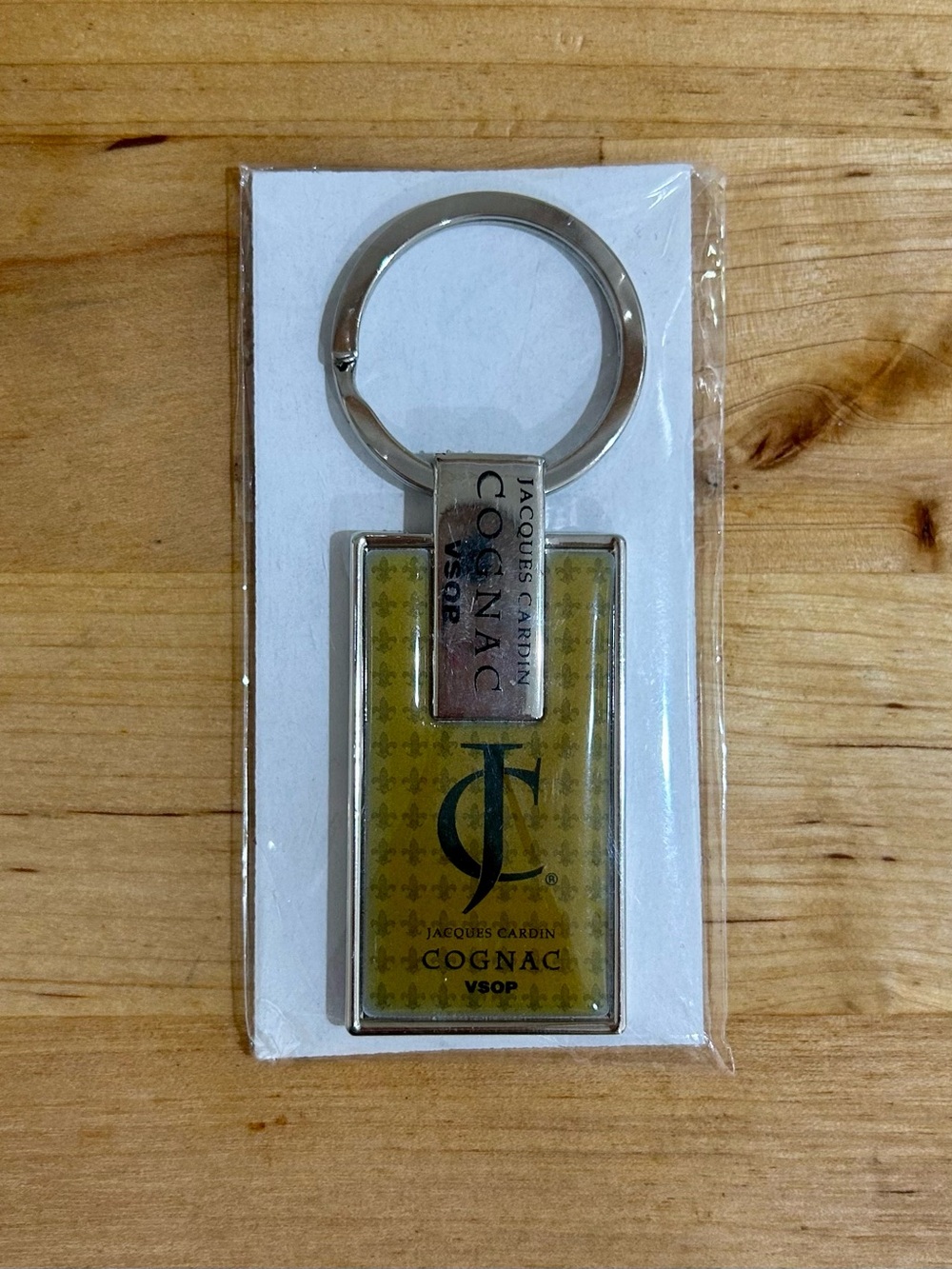 Vintage Jacques Cardin Cognac VSOP Silver Plated Promotional Keychain NWT